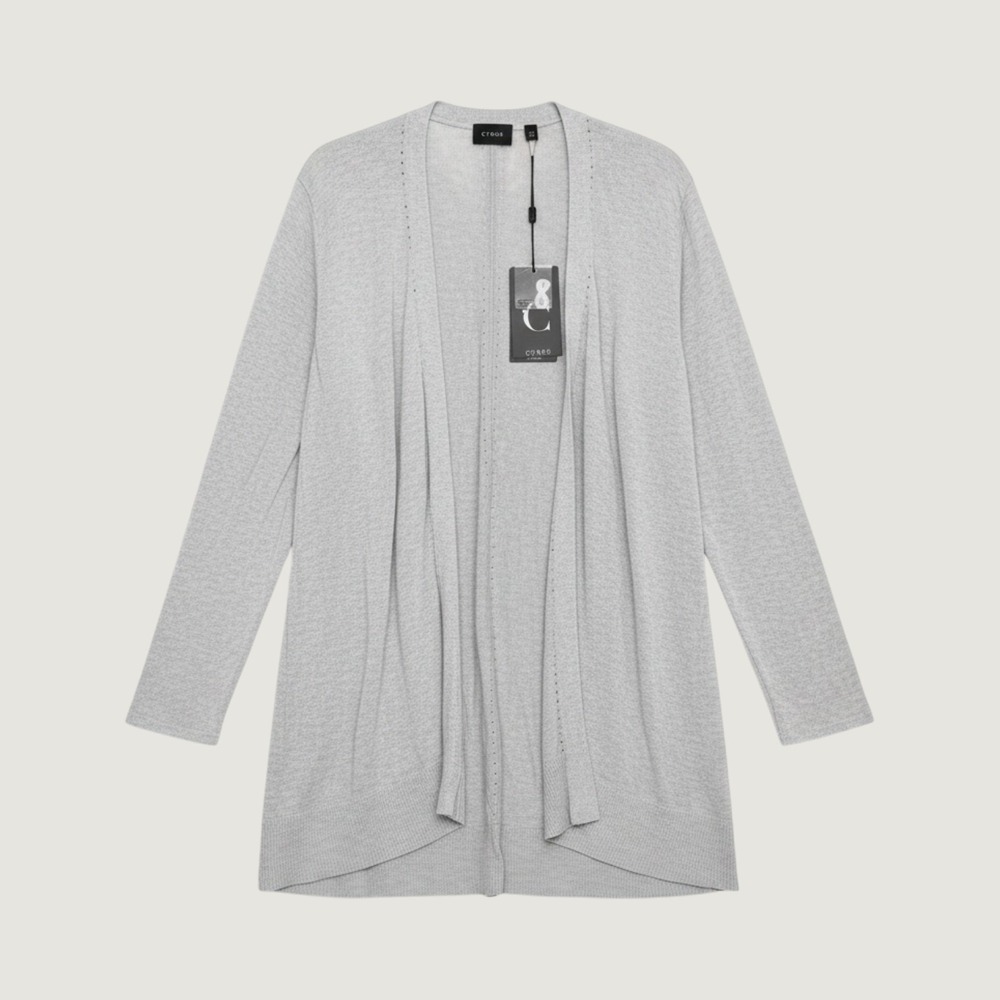 NWT Cyrus Grey Heather Open Front Cardigan Viscose Lightweight Women's 2X Summer